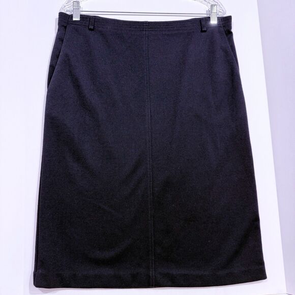 Alfred Dunner Midi Pencil Skirt Women's 10 Black Classic Pull On - Picture 1 of 14